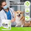 image:imageDog Ear Wipes  Cat Dog Ear Cleaner Puppy Ear Wipes Wash Cleaner for Dogs Cats  100 Wipes for Dog Cat Ear Cleaning Remove Ear Wax Dirt Debris for Dogs Cats Ear Infection Treatment WipesMedium