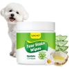 image:image120pcs Eyes Wipes for Dogs amp Cats VetRecommended Tear Stain Remover Hypoallergenic Removes Discharge Debris Crust No Added Fragrance with Aloe amp Coconut Oil Puppy Essentials Dog Accessories120ct