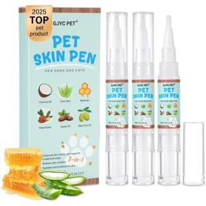 image:imageDog Moisturizer for Dry Itchy Skin Coconut Oil for Dogs amp Cats Hot Spot amp Paw Moisturizer Pet Skin Pen with Precision Applicator Brush Soothes Itch Heals amp Promotes Hair Growth LickSafe 3 Pack35ml017 floz