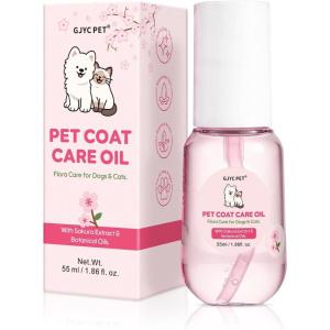 image:imagePet Coat Care Oil Coconut amp Jojoba Infusion  Nourishing Serum to Reduce Stubborn Knots UV Heat Shield AntiStatic Lipid Repair for Dry Damaged Fur LickSafe Treatment Dogs Cats 169 fl ozSweet Sakura